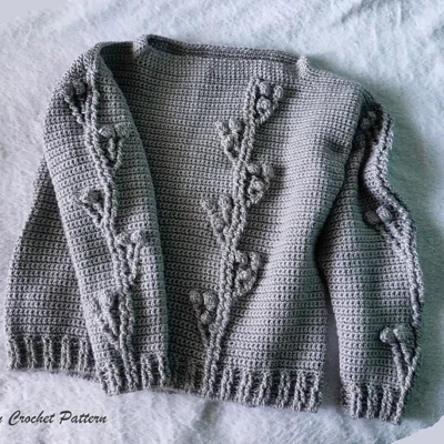 Gray Flowers Sweater 1