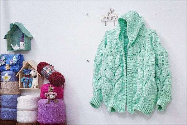 Hooded Leaves Cardigan - Image 7