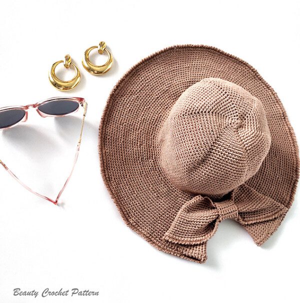 Sun Floppy Hat with Bow - Image 3