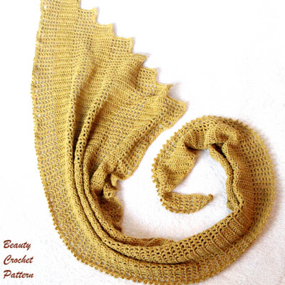 Asymmetrical Shawl "Golden Dragon"