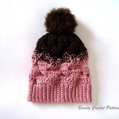 Gradient Color Cable Hat