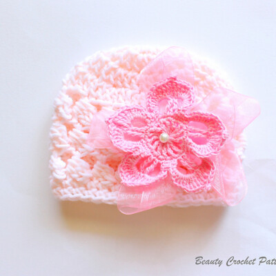 Puff Hat With Flower