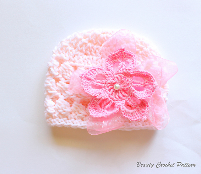 Puff Hat With Flower